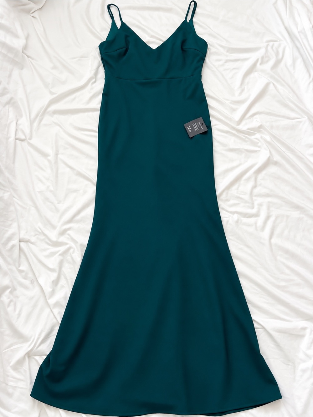 Lulu's Deep Teal Spaghetti-Strap Mermaid Dress